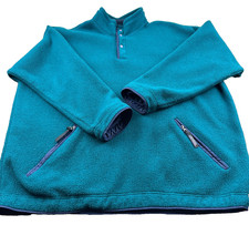 Vintage Patagonia Fleece Sweater Men's XL Teal Snap T Made In USA Retro