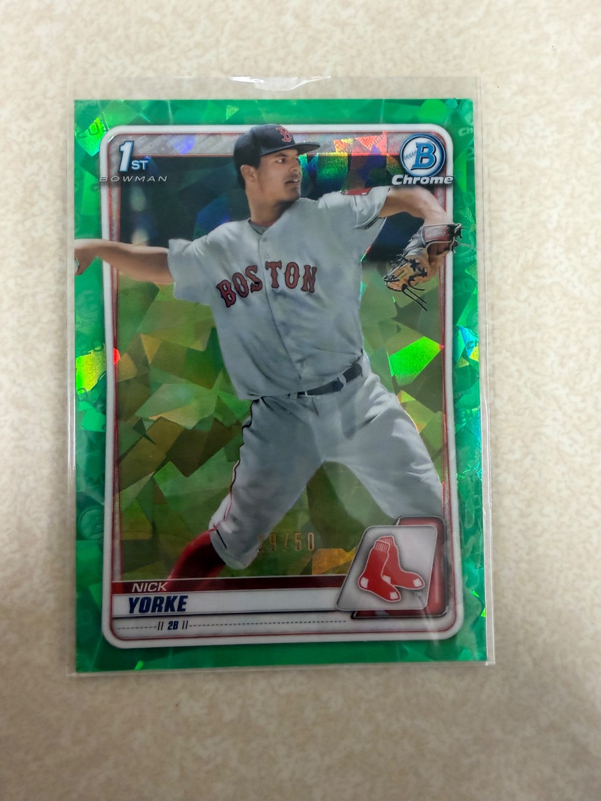 NICK YORKE 2020 Bowman Chrome Draft Sapphire Edition #BD-29 Green Refractor /50
