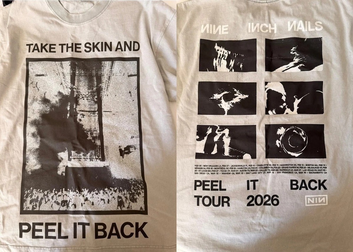 Nine Inch Nails NIN Peel It Back Tour 2026 Merch reprint T-Shirt