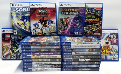 PS5 PS4 Playstation 4 5 24 Game Lot Sonic Ratchet Uncharted Crash Spyro Naruto