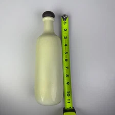 Vintage Cream Liquor Bottle 11" Decorative Barware Cream Glazed w/ Wood Stopper