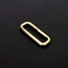 Country Brook Design  3/4 Inch Brushed Brass Rectangle Metal Keeper, 25 Pack