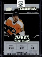 2022-23 UD Credentials Noah Cates Debut Ticket Access Rookie Acetate #/249