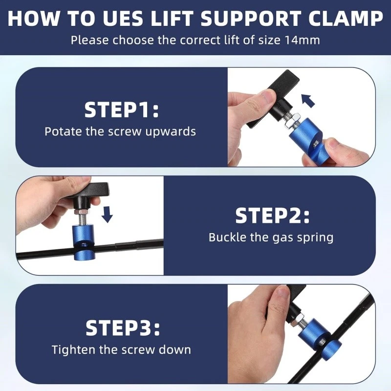 2 PIEZAS Abrazadera de puntal para capó de coche maletero Varilla de presión de aire antideslizante Anti-vibración Retenedor Foto 4 de 4