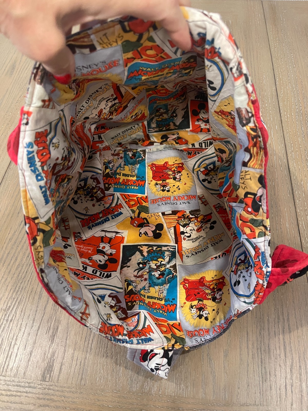 Mickey Mouse Handmade Fabric Patchwork Tote - image 5