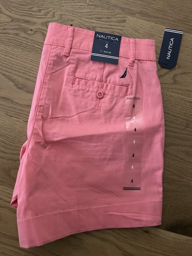 Womens Nautica Pink 5 Inch Inseam Shorts Size 4 New - Picture 5 of 6