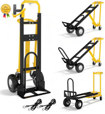 4 in 1 Convertible Hand Truck Dolly 1000Lbs Capacity Heavy Duty Foldable Cart wi