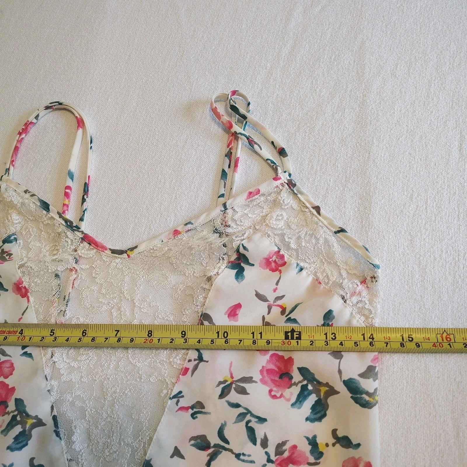 UNDERCOVER Abito da notte Victorias Secret vintage etichetta oro anni 90 raso floreale slip pizzo PICCOLO