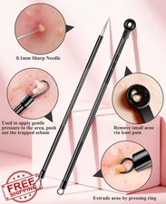 5pc Blackhead Pimple Popper Tool Kit Stainless Steel Face Black