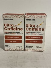 2x Caffeine Pills 200mg Extended Release  L-Theanine Energy  Focus 120c Ex9/26