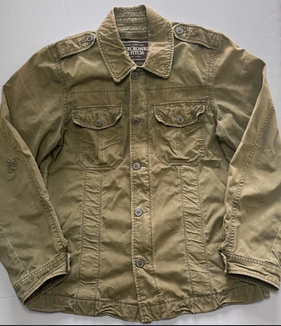 Abercrombie & Fitch Sentinel Jacket Mens XL Green Canvas Field Military Vintage image 1