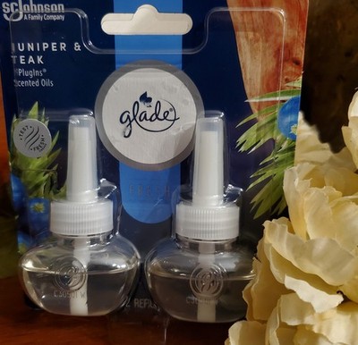 Glade Plugins Refills Air Freshener Juniper & Teak Scented Essential Oils 2pk