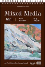 Mixed Media Sketchbook 9" X 12" - Multimedia Sketchbook Hardcover, Spiral Bound,