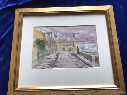 H W Wright-Modern British-Northern Street Scene-Watercolour & Gouache-Framed