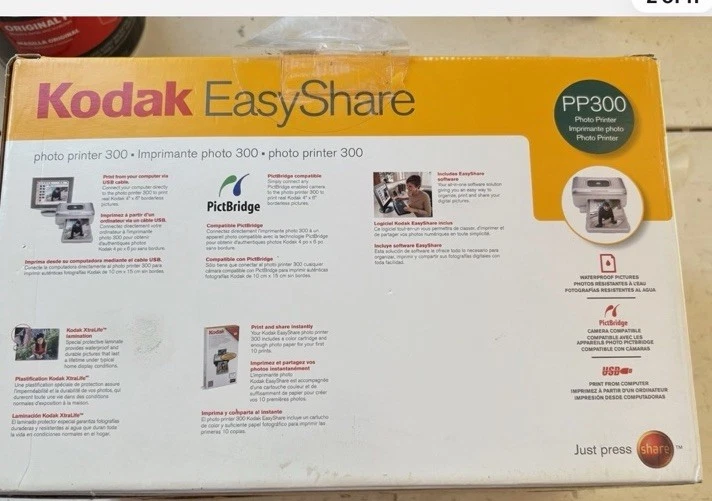 Kodak EasyShare PP300 Digital Photo Thermal Printer, 600 photo & ink  - Image 4 of 4