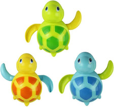 3Pcs Bath Swimming Turtle Toy for Baby Toddler, Wind up Chain Bathing Water Toy,