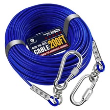 Tie Out Cable for Dogs Up to 300lbs,200ft Extra Strong 1000lbs Break Strength...