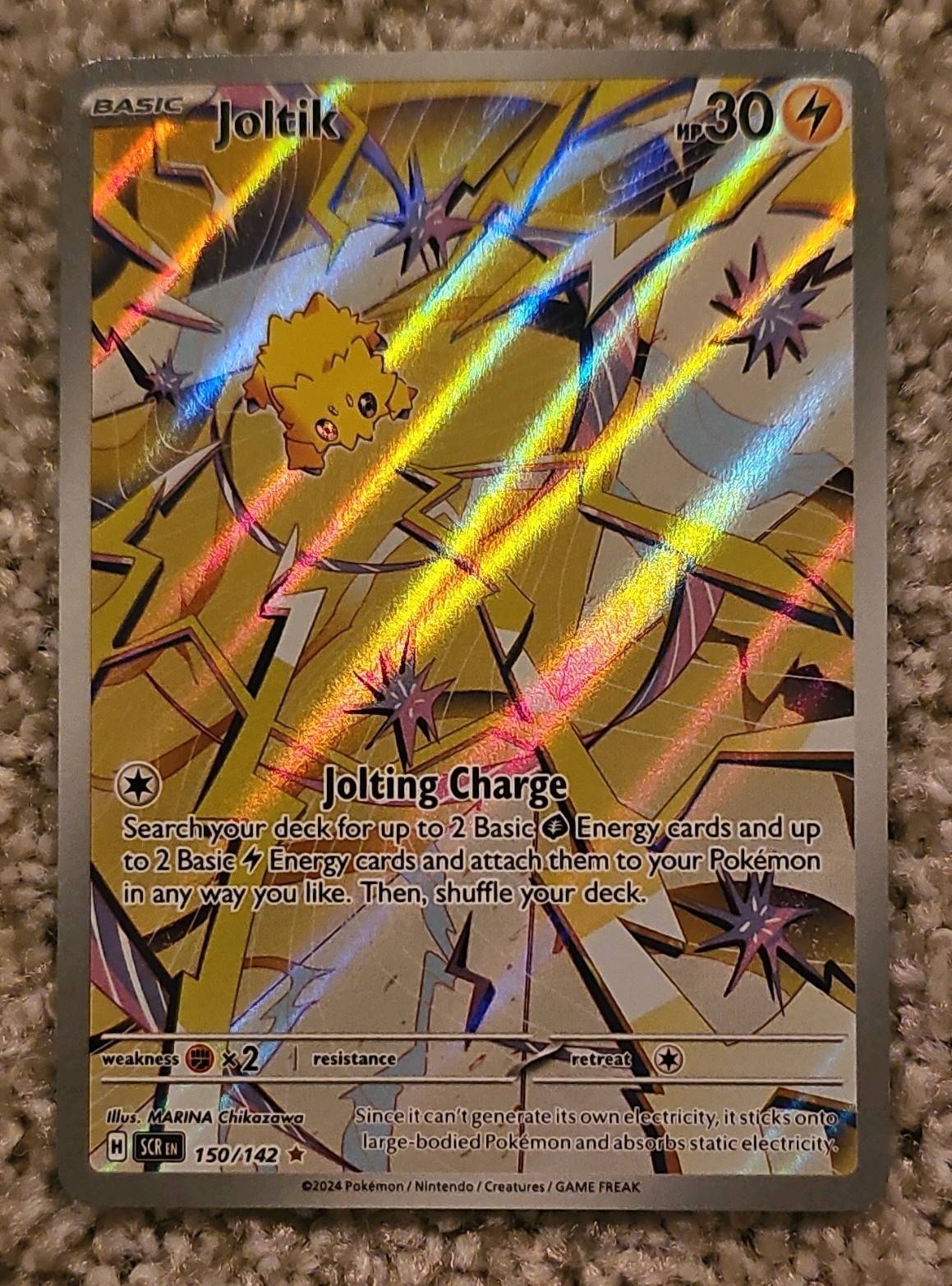 Pokemon TCG Pokemon Company Joltik 150/142 Stellar Crown IR Full Art Holo Eng
