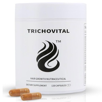 Trichovital Hair Growth Supplement Women Biotin Collagen Zinc 120 Caps EXP 8/26