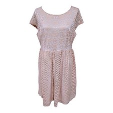 Candalite Blush Pink Lace Eyelet Fit and Flare party Cocktail dress size XL New
