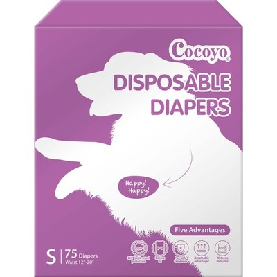 Disposable Female Dog Diapers Small Size, 75 Count, Super Absorbent, Breathab...