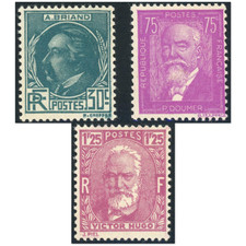 FRANCE N°291 À 293 CÉLÉBRITÉS TIMBRES NEUFS** ANNÉE 1933 SUPERBE QUALITE