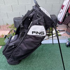 PING Hoofer 14 Black Stand Golf Bag Nylon Waterproof w/ Rain Cover