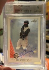 2015 Leaf Pure Glass Ken Griffey Jr.  /5 ON CARD AUTO- Dual Grade 9 & 10