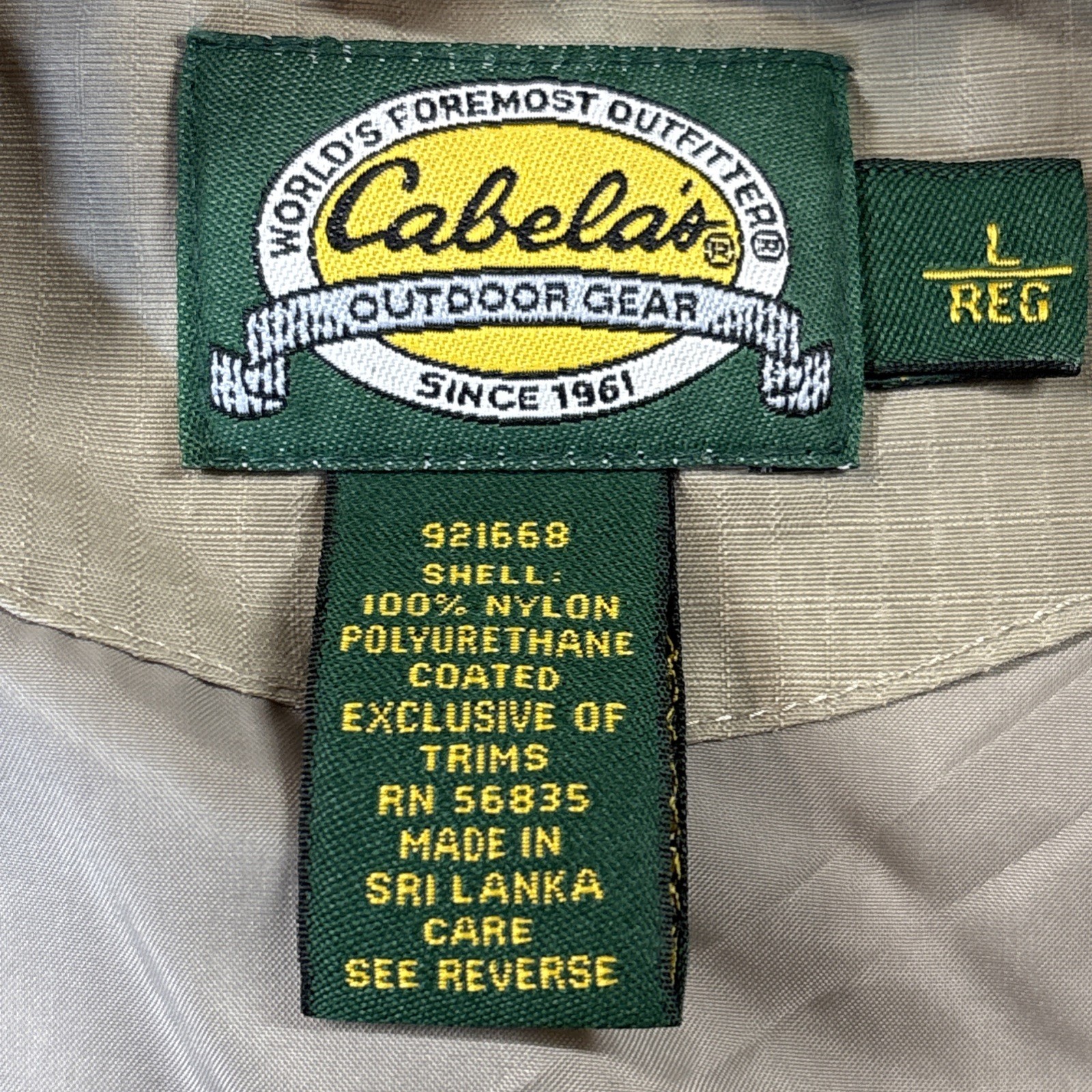 Cabelas Windcrest Khaki Pullover Windbreaker V Ne… - image 4