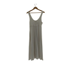 Quince Women Bamboo Maternity Sleeveless Button Front Dress Classic White M