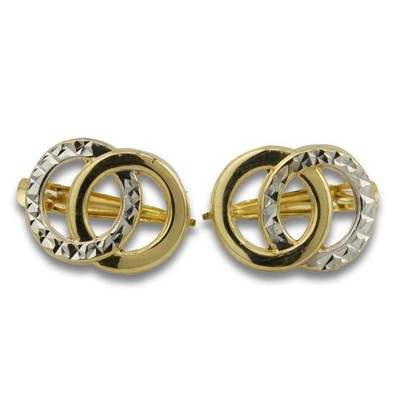 Bicolor Gold Ohrringe 585 14 Kt Gelbgold Weißgold Ohrstecker Creolen Wert 400,-