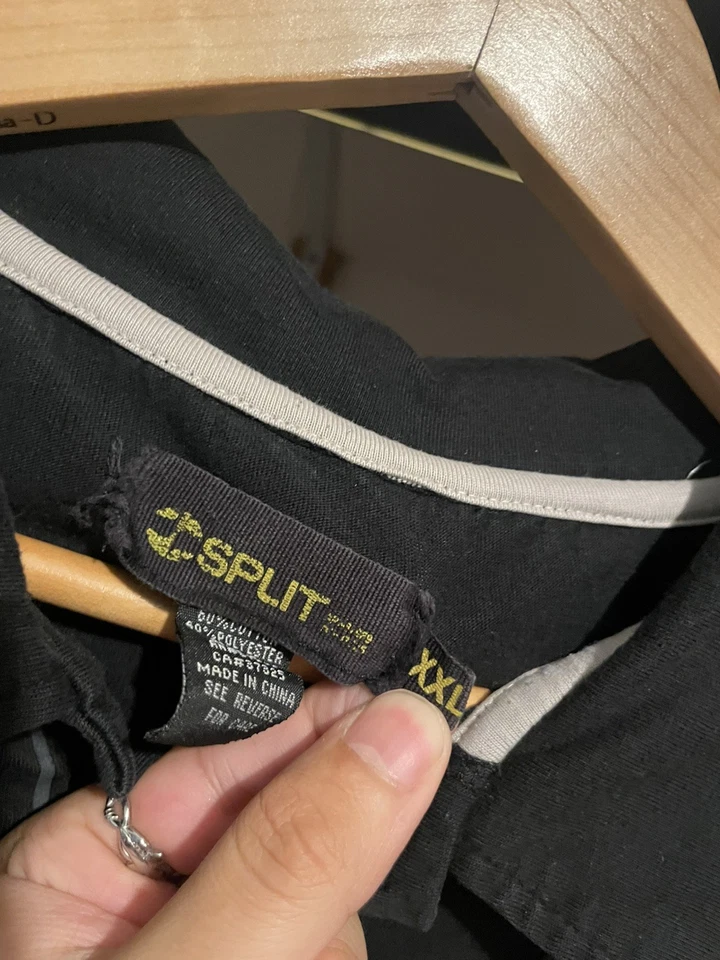 Polo Split Estilo Affliction Y2K Gótico Estilo Emo Skategang - Imagem 3 de 4