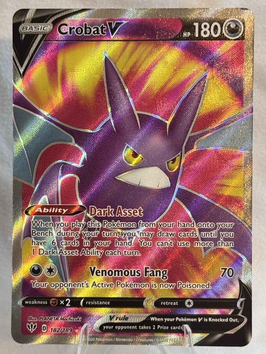 Pokémon TCG Crobat V 182/189 Darkness Ablaze Ultra Rare Full Art