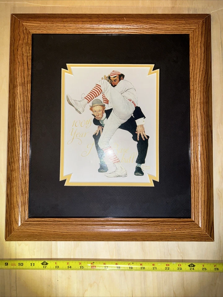 Norman Rockwell Fine Art Litho Lindamente Carvalho Emoldurado RARO “The Wind Up” 17x19” - Imagem 2 de 4