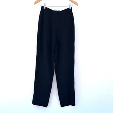 Vintage Giorgio Armani Women  s Pleated Trousers High Waisted Pants Black 38 Wool
