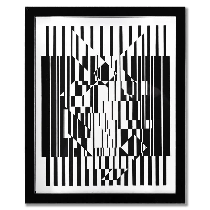 Victor Vasarely Tilla Calcis Et Afa Lineaires (Triptychon) Gerahmt Aufdrücke - Bild 2 von 3