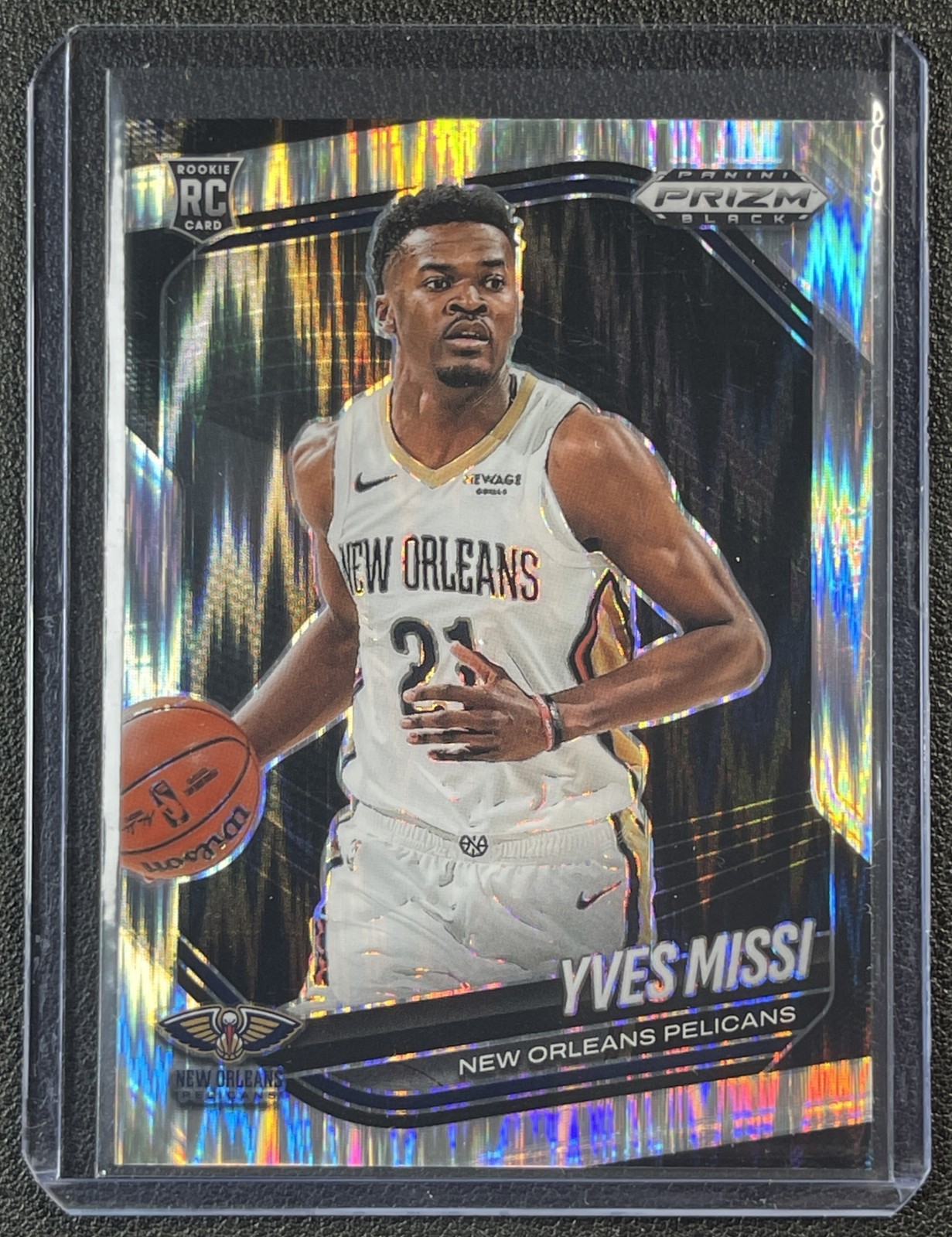 YVES MISSI 2024-25 PANINI PRIZM BLACK #3 ROOKIE SKEWED RC 192/249 PELICANS