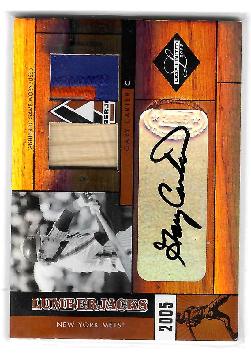 2005 Leaf Limited - Lumberjacks Gary Carter  Autograph patch bat 10/25