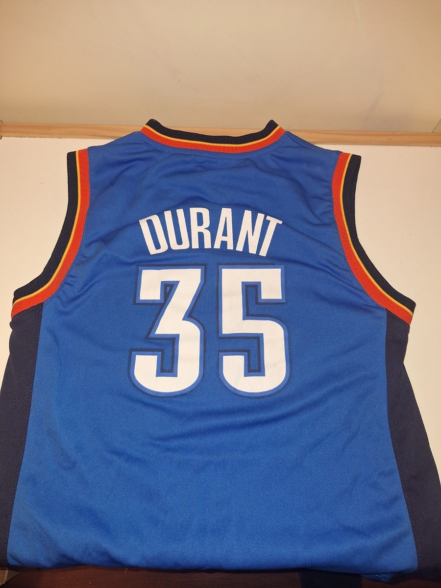 Adidas OKC Thunder Jersey Youth Kids Medium Blue 35 Kevin Durant