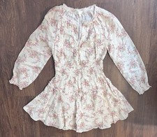 Love Shack Fancy Mellini Dress XS Passion Pink Floral Boho Ruffle Feminine