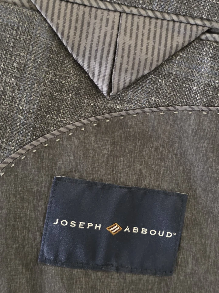 Blazer JOSEPH ABBOUD Lana Seda Lino Tela por SAN ILDEFONSO Para hombres 46R Gris Azul Foto 3 de 4