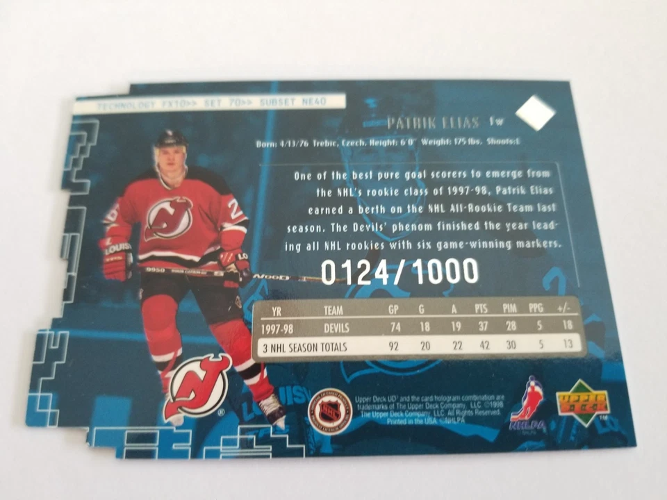 1998-99 Upper Deck UD3 New Era Die-Cut /1000 Patrik Elias #70 - Image 2 of 2