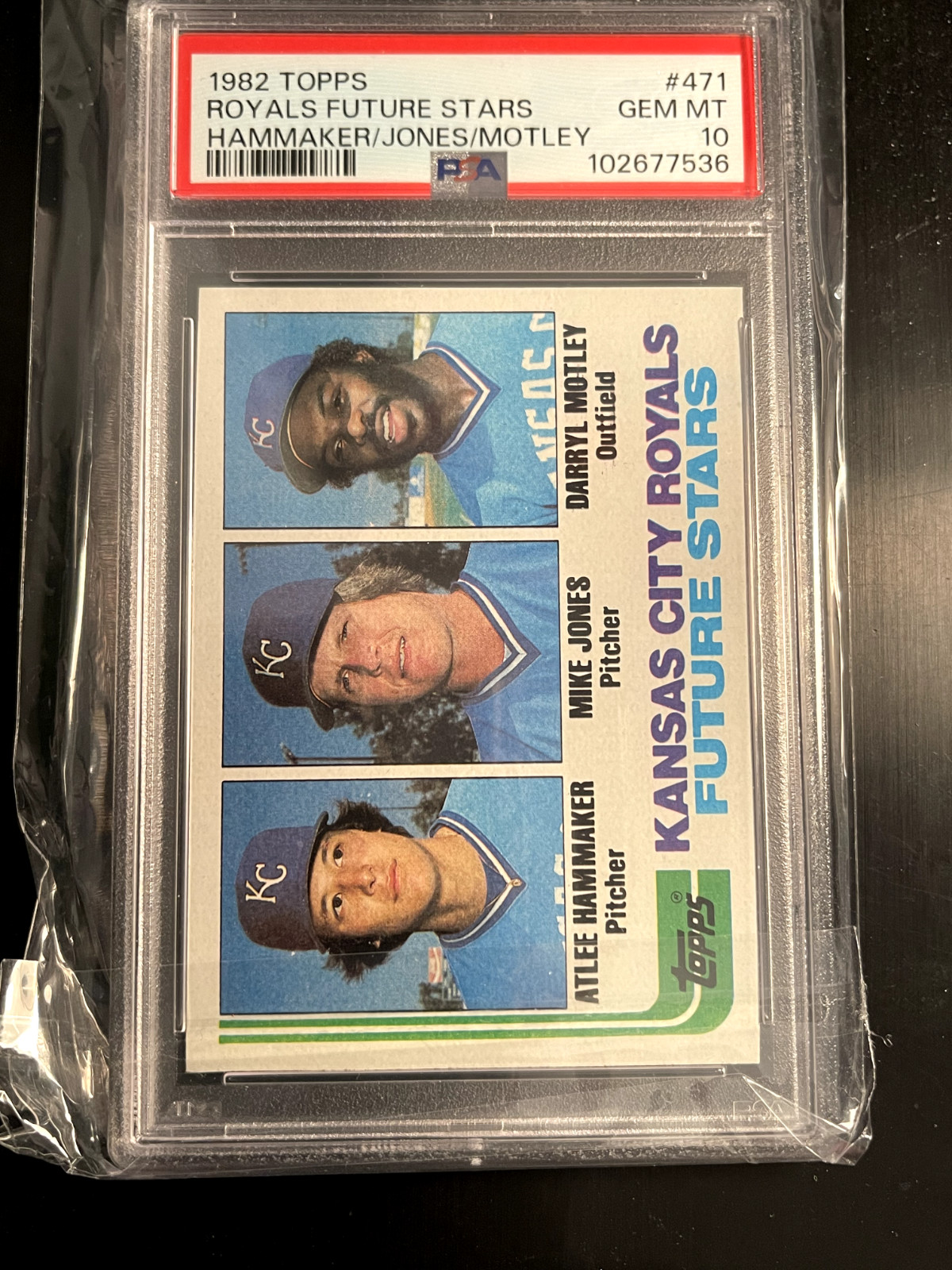 1982 Topps - Future Stars Atlee Hammaker, Mike Jones, Darryl Motley #471 (RC)
