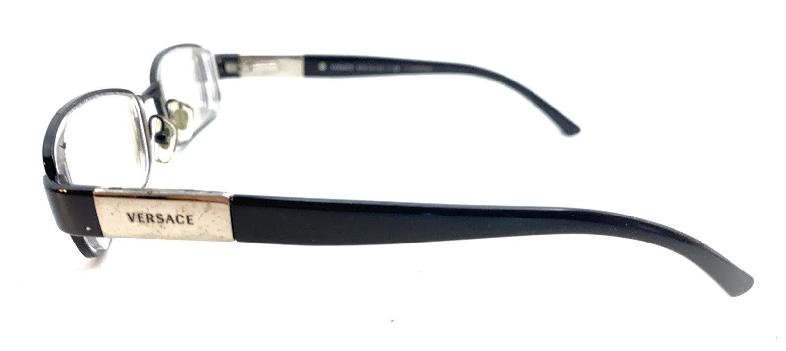 Versace MOD. 1121 1009 Black Slim Rectangle Eyeglasses Frames 53-17 135 Italy thumbnail 7