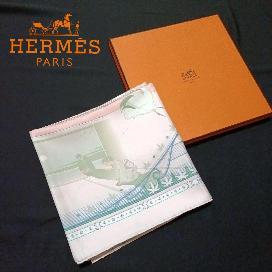 Hermes — HERMES Ichigo Ichie Silk Scarf Pink 35in Rare Unused w/Box France SR1658