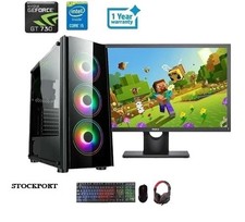 Fast Gaming PC Computer Bundle Intel Core i5 16GB RAM GT730 2GB SSD+HDD Win11