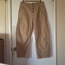 Pilcro Anthropologie The Arin Mid-Rise Button-Front Barrel Tan/Beige  31