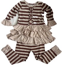 Jelly The Pug Sz 4 Sweet Cappuccino Set Dress Leggings Outfit GREAT
