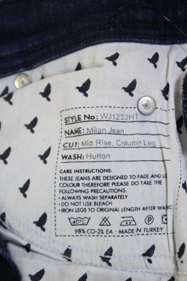 Pantalones de mezclilla MiH para mujer con cremallera tiro medio columna pierna azul talla 24 Foto 4 de 4