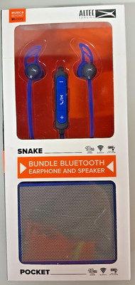 Altec Lansing Snake Kopfhörer & Lautsprecher Bundle in Blau.